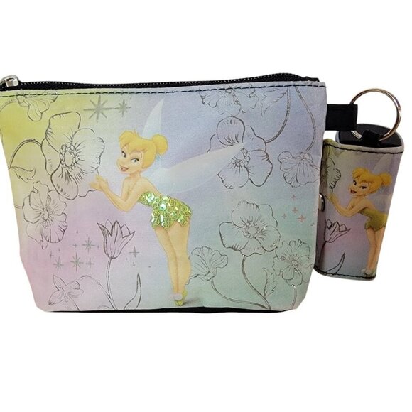Disney Tinkerbell Sequin Cosmetic Case with Lipstick Holder - Picture 1 of 9